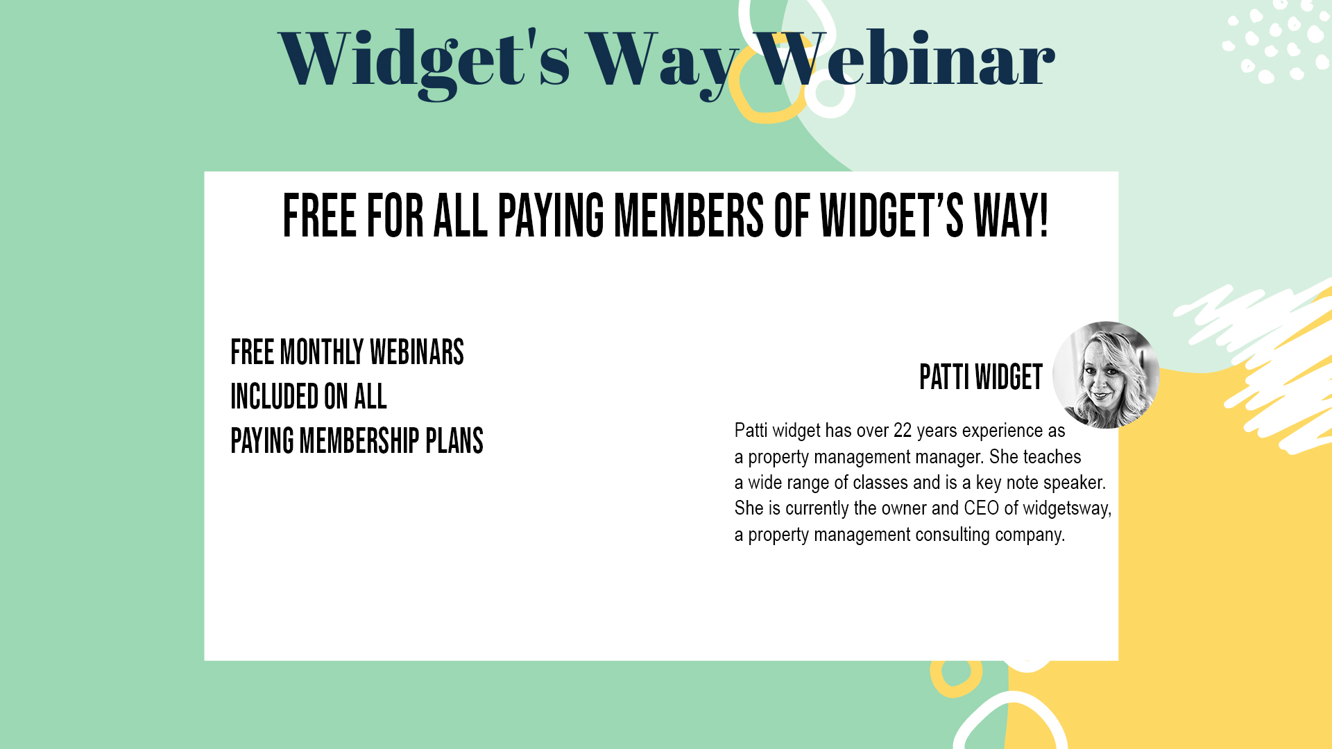 Widgets Way Member Webinars